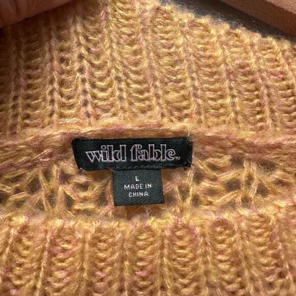 Wild Fable Womens Pullover Sweater Size Large‎ Multicolor Open Knit Long Sleeves - Picture 8 of 11